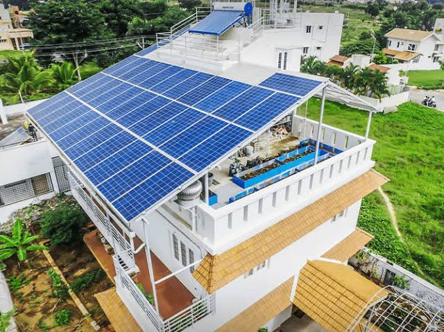 Rooftop solar panel installation in Beltola Guwahati Assam India